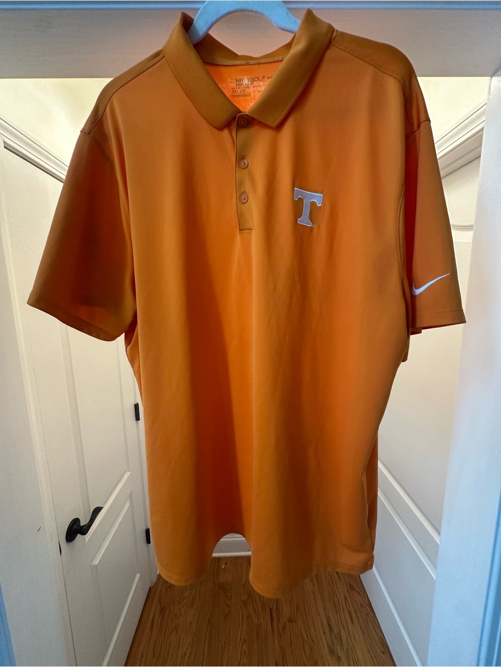 Nike Men’s Orange Polo with 'T' Embroidered Chest